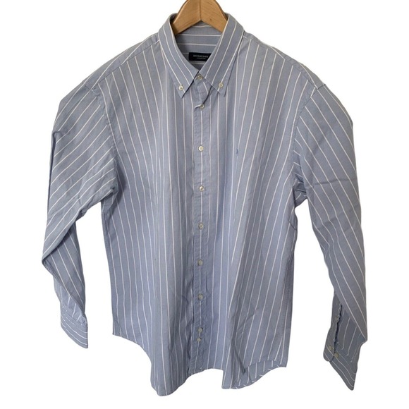 BURBERRY LONDON Shirt Mens Blue Striped Button Down Long Sleeve Size XL 5 - Picture 6 of 6